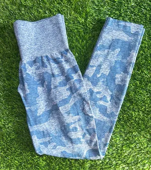 NVGTN Slate Blue Camo Seamless Leggings thumbnail 2