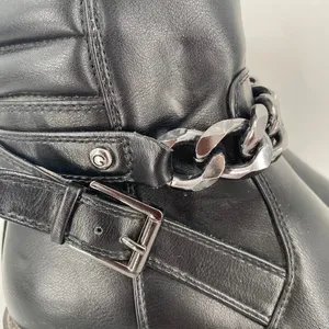 GBG Los Angeles Silea Chain Chunky Heel Moto Boots Size 8 thumbnail 2
