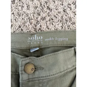 Soho New York &‎ Company Jeans Women's Green Distressed Ankle Legging Size 14 thumbnail 4