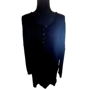 Black Leo Henley Waffle Knit thumbnail 7