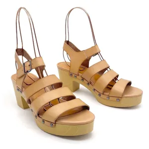 J. Crew The Chloe Clog Platform Strappy Sandal in Saddle Tan Faux Leather Size 7 thumbnail 3