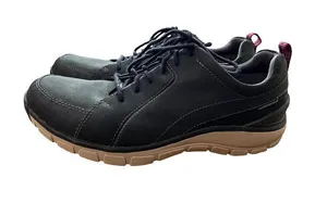 Clarks Wave Go Women’s 9.5 Navy Nubuck Leather WaveWalk Shoes Used thumbnail 1