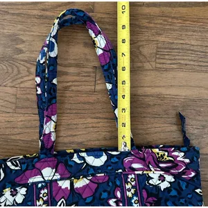 Vera Bradley African Violet Purple and Blue Mandy Tote Shoulder Bag With Pockets thumbnail 8