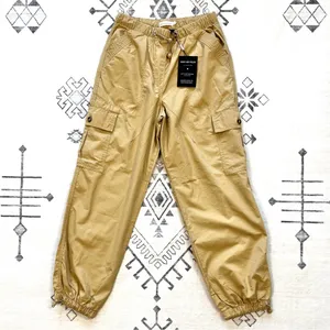Avec Les Filles Tan Drawcord Cargo Jogger Pants Small NWT thumbnail 6