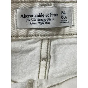 Abercrombie & Fitch The 70s Vintage Flare White High Rise Denim Jeans Size 24 thumbnail 4