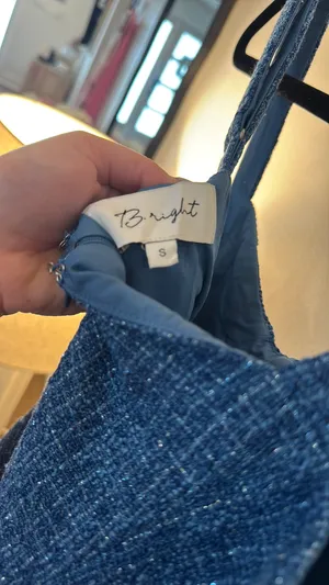 Tweed Mini Dress Blue thumbnail 2