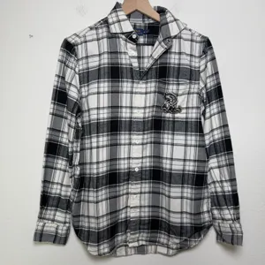 Polo Ralph Lauren Women Button Front Flannel Shirt Mediu Preppy Emblem Old Money thumbnail 1