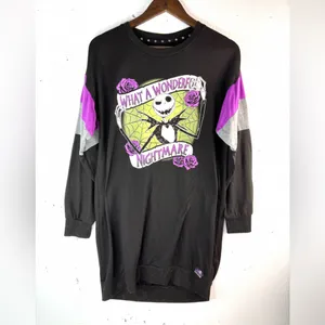 Nightmare Before Christmas M Black and Purple Long Sleeve Dress thumbnail 8