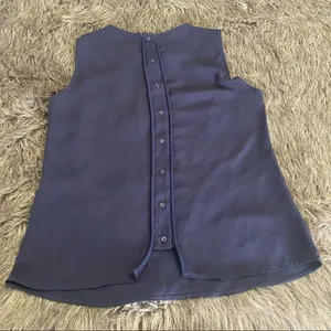 Zara Front Ruffle Tank Blouse in Navy, Size S​​​​​​​​​​ thumbnail 3