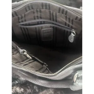 Frye Melissa Double Handle Leather Satchel Women's purse bag smoky grey thumbnail 5
