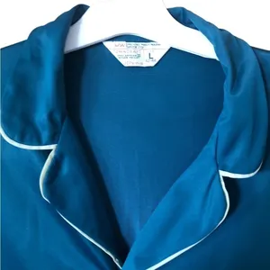 Vintage Mid Century Towncraft Jcpenney Aqua soft sleek classic pajama shirt thumbnail 2