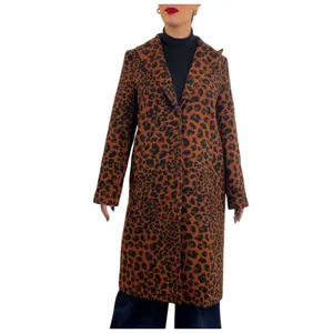 A New Day Leopard Print Long Peacoat Casual Jacket Small Animal Print Oversized thumbnail 3