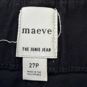 Maeve Anthropologie The‎ Junie Jean Black Wide Leg Petite Pants 27P thumbnail 10