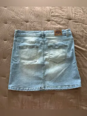 Light Wash Denim Mini Skirt thumbnail 2