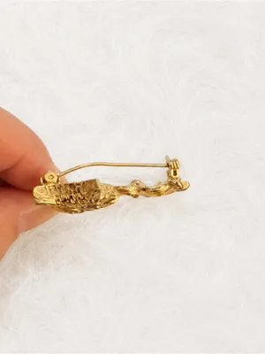 Vintage Cat Pin Brooch ~ Whimsical Jewelry ~ Gold Tone Collectible Accessories thumbnail 3