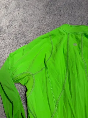 Lululemon bright Green Long Sleeve Quarter-Zip Performance sweatshirt Top 6 thumbnail 11