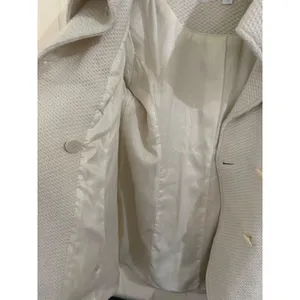 Jessica Simpson Ivory Wool Blend Double Breasted Pea Coat Large Statement Collar thumbnail 6