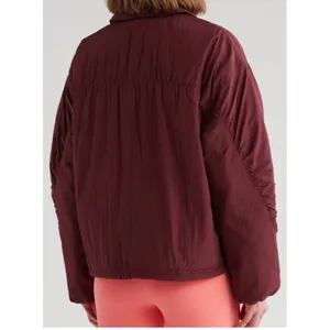 Free People Movement Off the Bleachers Coaches Jacket in Wine size Large thumbnail 3
