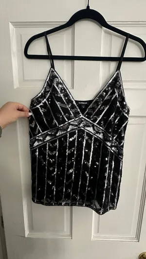 Sequin Express Tank Top Black Medium thumbnail 2