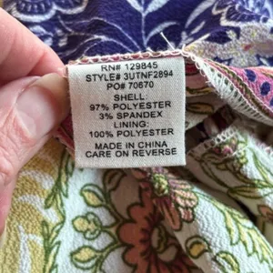 Bailey Blue L Multicolor Patchwork Maxi Dress Sleeveless Tie Waist Boho Floral thumbnail 7