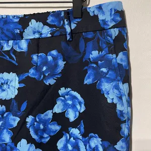 Area stars New Floral Print Work Pants Trousers Hannah Black Blue Size XL thumbnail 5
