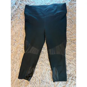 Fabletics Black Mesh Panel Cropped Leggings High Waisted Athletic Capris XL thumbnail 5
