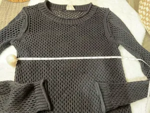 Black Aritzia Wilfred Free Black Open Knit Sweater thumbnail 2