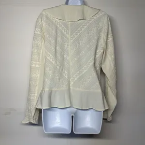 Coldwater Creek Women's White Button Down Blouse - Size L - Textured Rayon Blend thumbnail 8