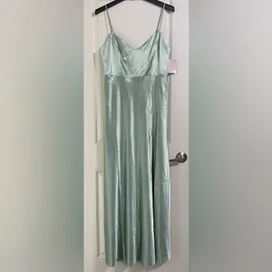 NWT Birdy Grey Jay Shiny Satin Dress In Sage Size XL thumbnail 7