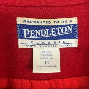 Pendleton Vintage Red Virgin Wool Fully Lined USA Classic Sports Coat Blazer 14 thumbnail 10