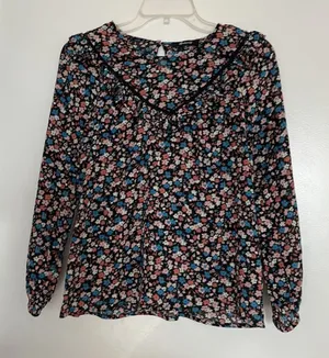 Madewell‎ Ruffle-Yoke Prairie Top in Spring Prairie Xs thumbnail 1