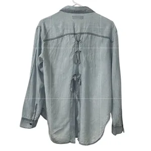 Knox Rose Blue Denim Button Down Denim Shirt(Size Small) thumbnail 4