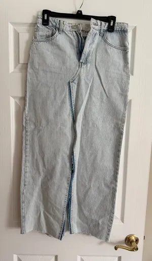 ZARA Midi Denim Skirt Front Slit thumbnail 1
