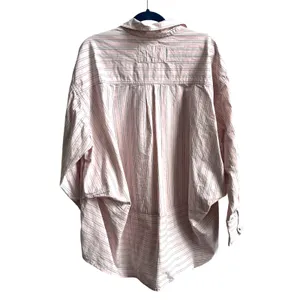 We The Free Striped Button Down Womens L Pink Coastal Boho‎ Oversized Shirt thumbnail 6