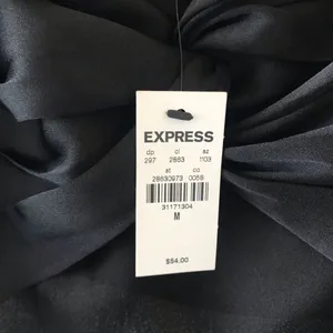 Express Satin High Rise Wide Leg Pant Ruffle Crop Tank Set, NWT, Medium, Black thumbnail 11