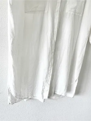 YFB White Linen Blend Oversized Button Up Tunic Shirt Dress thumbnail 5