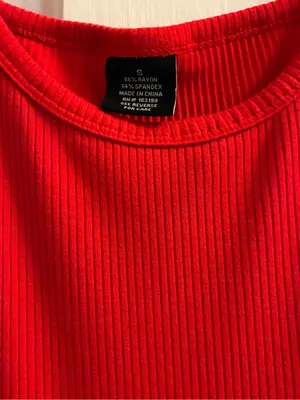 Red Ribbed Slip Maxi Dress - Women Size Small thumbnail 2
