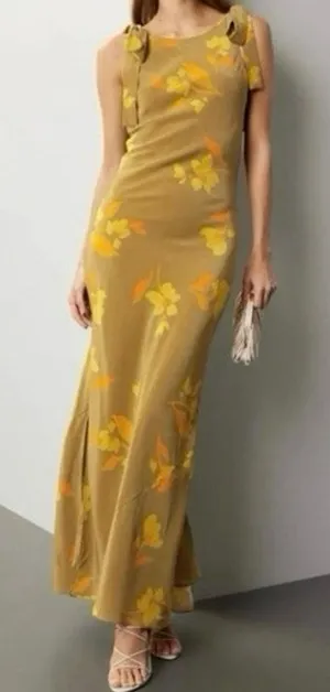 Soleil Soleil Ines green floral silk Dress Size 2 thumbnail 1
