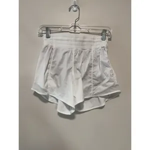 Lululemon Hotty Hot Short *High-Rise Long 4" White Size 4 thumbnail 2