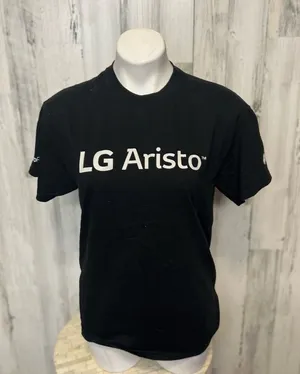 Gildan LG Aristo Smartphone Promo Graphic T-Shirt Unisex Medium Black Short Slee thumbnail 1