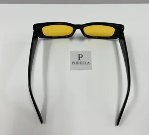 Retro Style Rectangle Sunglasses With Yellow Lenses/ Yellow Lenses Sunglasses thumbnail 4