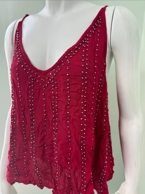 Intimately free people red beaded tank medium thumbnail 2