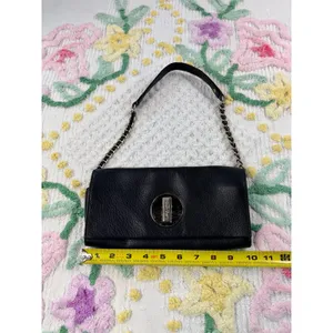 Kate Spade Black‎ Leather Turn Lock Chain Shoulder Bag Purse NEW YORK thumbnail 3