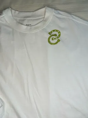 Maeve White Boxy Crop Tee with Lime Green Emblem 100% Cotton thumbnail 13