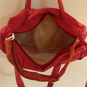 Handmade Red Polka Dot Women's Bag with Bunny Design.Has a plastic lining to protect.NWOT thumbnail 4