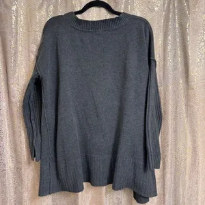 Free People Orion Charcoal Gray A-Line Tunic Oversized Sweater XS thumbnail 2