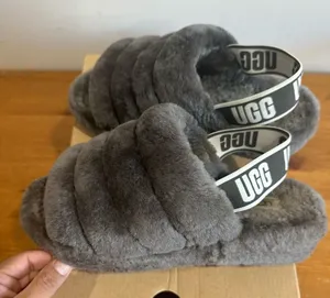 UGG Gray FLUFF  YEAH SLIDE thumbnail 1