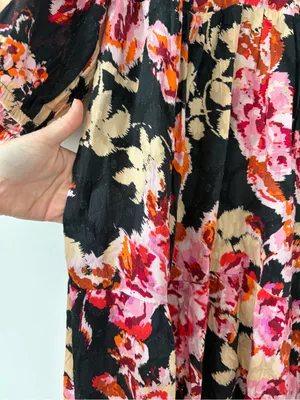 Anthropologie Blossom Floral Puffed Sleeve Tiered Boho Cottagecore Maxi Dress M thumbnail 5