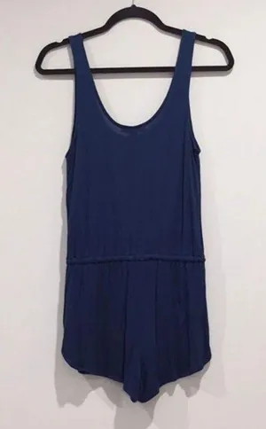 blue loose minimalist romper playsuit thumbnail 6