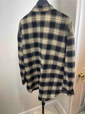 Source Unknown Black and Cream Plaid Button-Down Shirt thumbnail 3